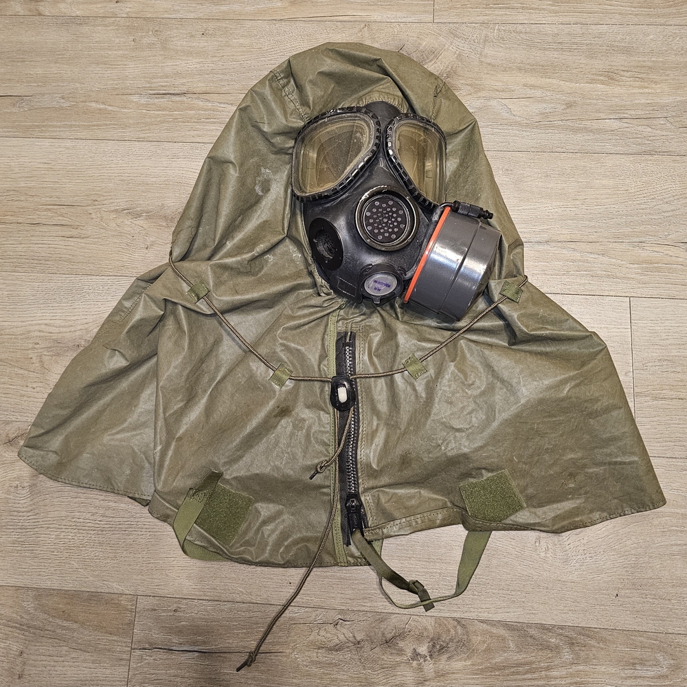 Olive Green Tactical Gas Mask with Hood